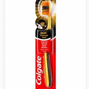 COLGATE 360° Charcoal Gold Soft –קולגייט מברשת שיניים עם סיבי פחם רכים.