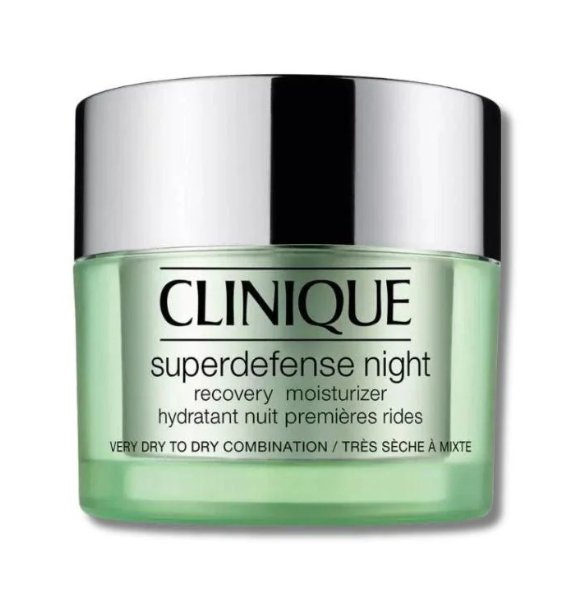 Clinique Superdefense Night Recovery Moisturizer- קרם לילה משקם לעור יבש מאוד עד מעורב 50 מ"ל.