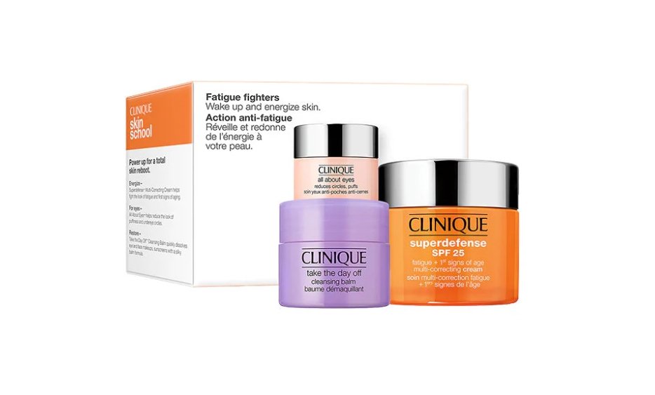 CLINIQUE Superdefense SPF 25 Gift  Set - מארז טיפוח להגנה, לחות והסרת  איפור.