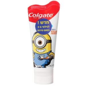 COLGATE-קולגייט משחת שיניים לילדים מיניונים לגילאי 2–6 בטעם פירות 75 מ"ל.