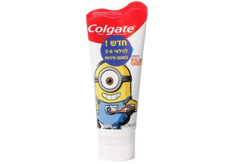 COLGATE-קולגייט משחת שיניים לילדים מיניונים לגילאי 2–6 בטעם פירות 75 מ"ל.
