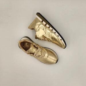 EGA GOLD EGA נעלי סניקרס נשים בגוון זהב מטאלי