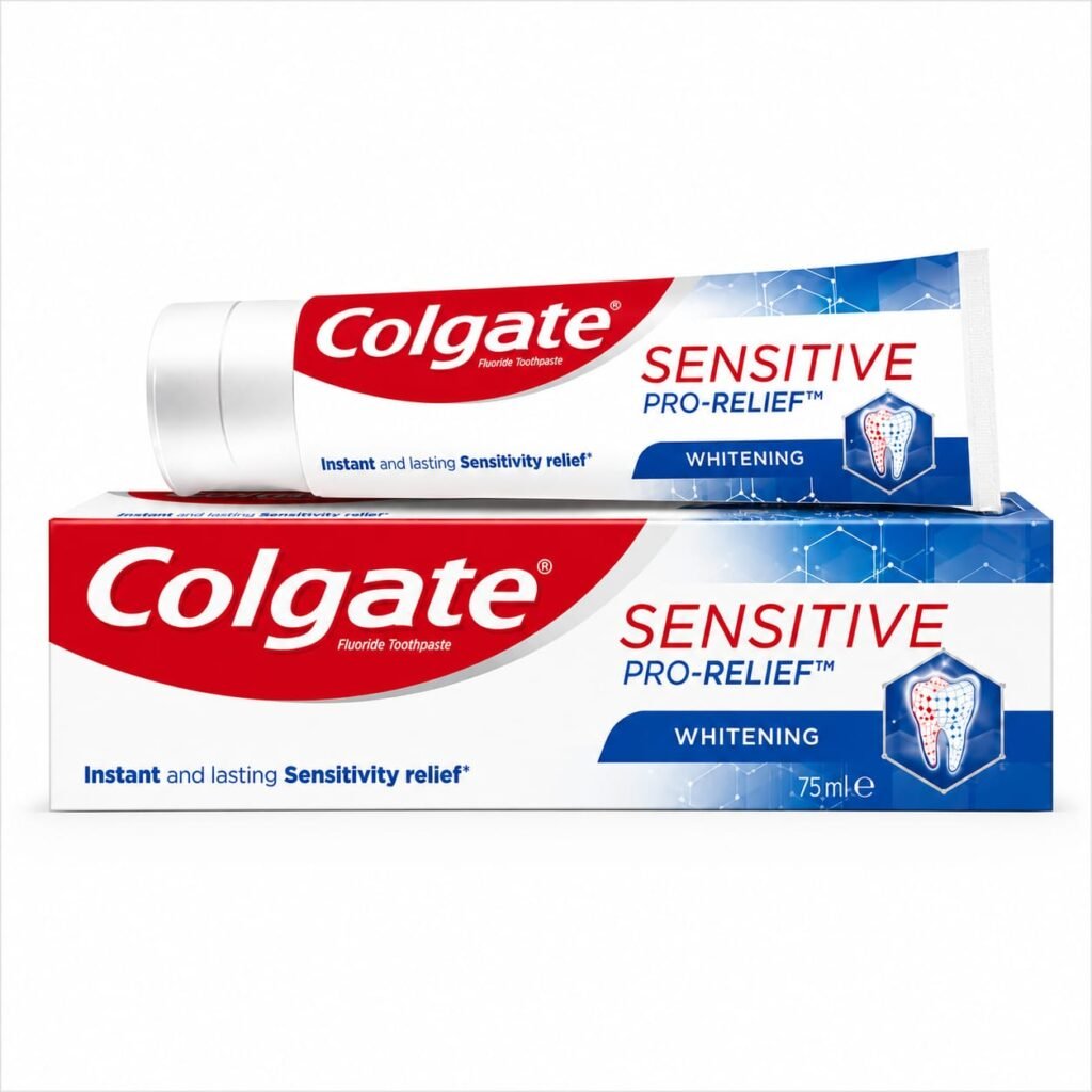COLGATE Sensitive Pro-Relief Whitening – משחת שיניים קולגייט להקלה מיידית ומתמשכת לשיניים רגישות ולהלבנה.