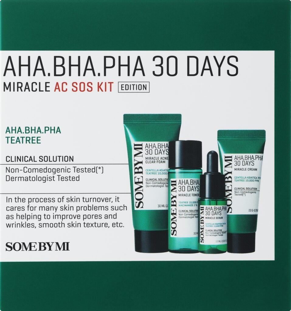 SOME BY MI - AHA-BHA-PHA סט ניקוי קצף + טונר + סרום + קרם לחות