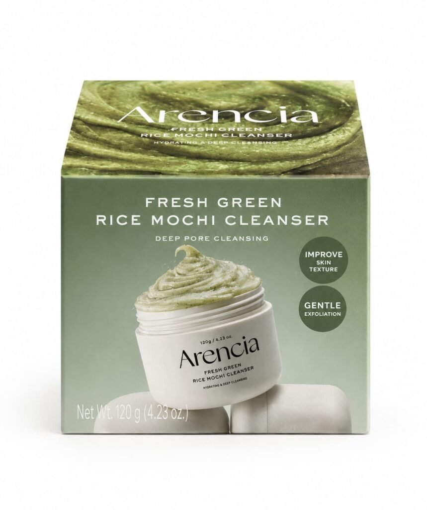 Arencia Fresh Green Rice Mochi Cleanser-ארנסיה פרש גרין רייס מוצ'י קלינזר 120 גרם.