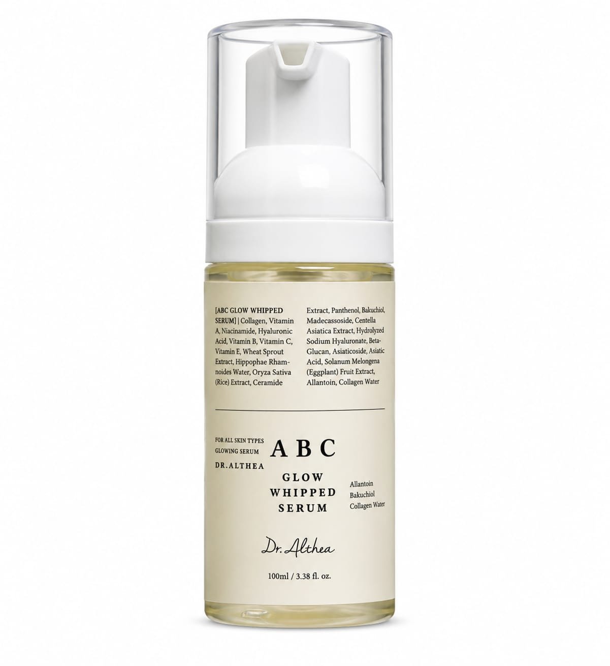 ABC Glow Whipped Serum-סרום מוקצף להענקת זוהר ולחות לעור 100 מ"ל.