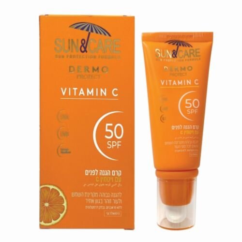 דרמו פרוטקט קרם הגנה לפנים SPF50 מועשר בויטמין C