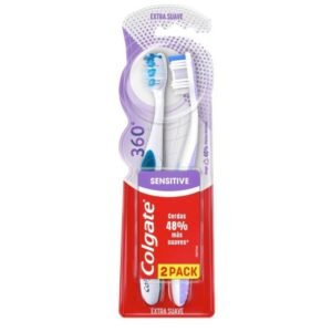 COLGATE 360° Extra Soft X2 – קולגייט מארז זוג מברשות שיניים רכות במיוחד עם מנקה לשון.