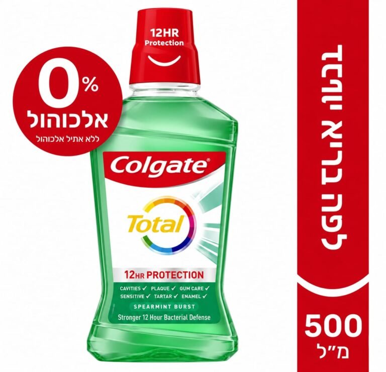 Colgate Total 12HR PROTECTION Mouthwash – מי פה קולגייט טוטאל 12 שעות הגנה ללא אלכוהול.