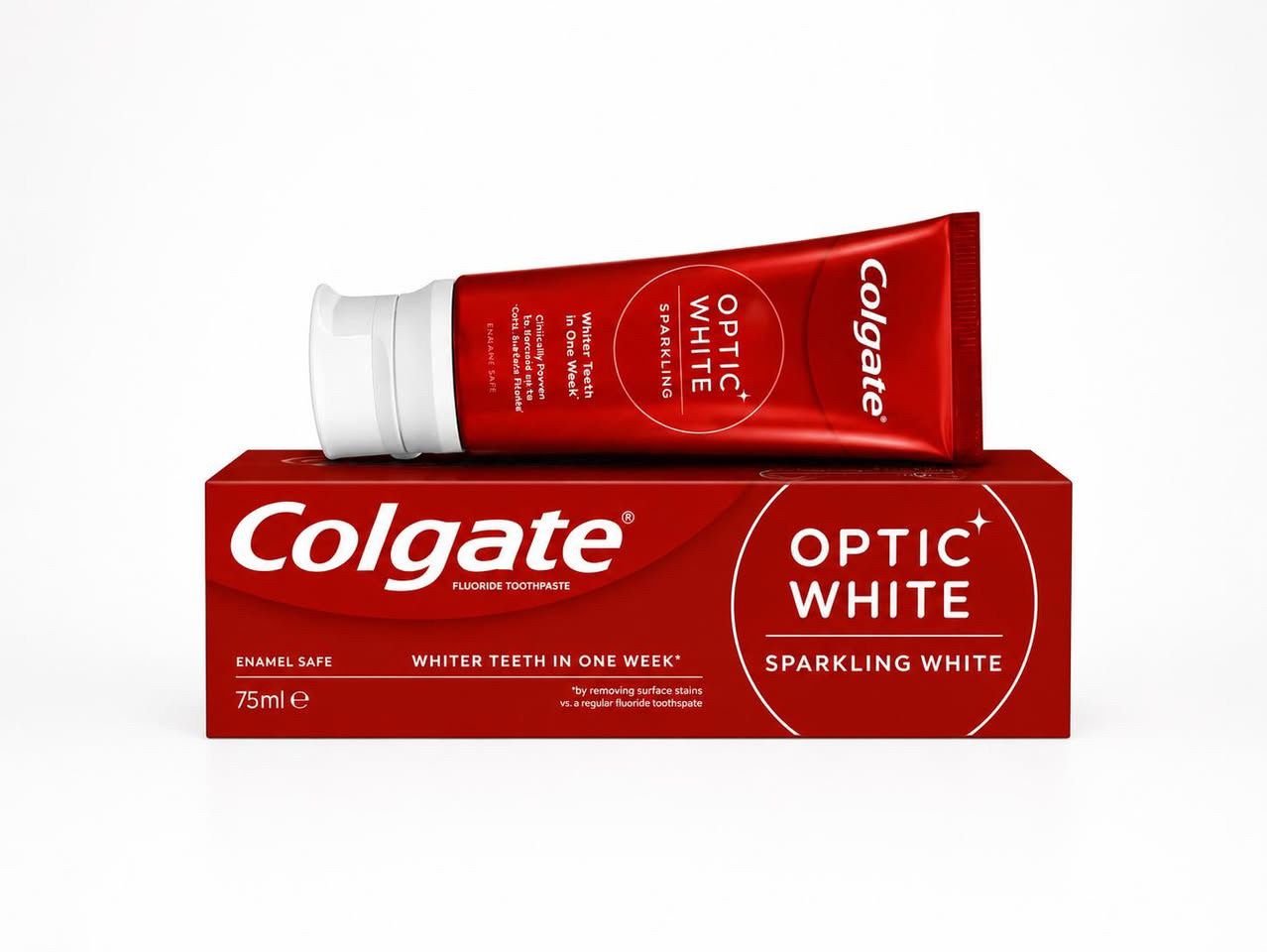 Colgate Optic White Sparkling White Toothpaste – קולגייט אופטיק וייט ספרקלינג וייט 75 מ"ל.