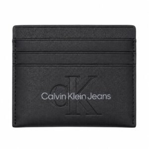 Calvin Klein Jeans Slim Black Card Holder - מחזיק כרטיסים שחור דק ואלגנטי.