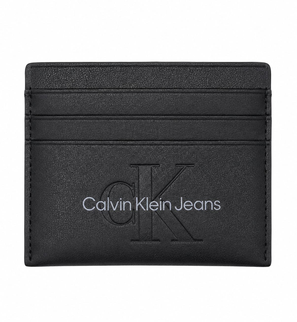 Calvin Klein Jeans Slim Black Card Holder - מחזיק כרטיסים שחור דק ואלגנטי.