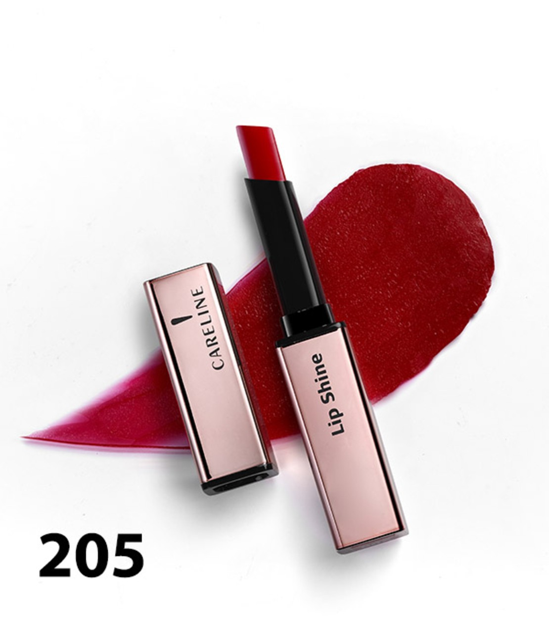 Careline | Lip Shine Lipstick,205-קרליין שפתון לחות בגימור ברק טבעי למראה רך ומואר,205.