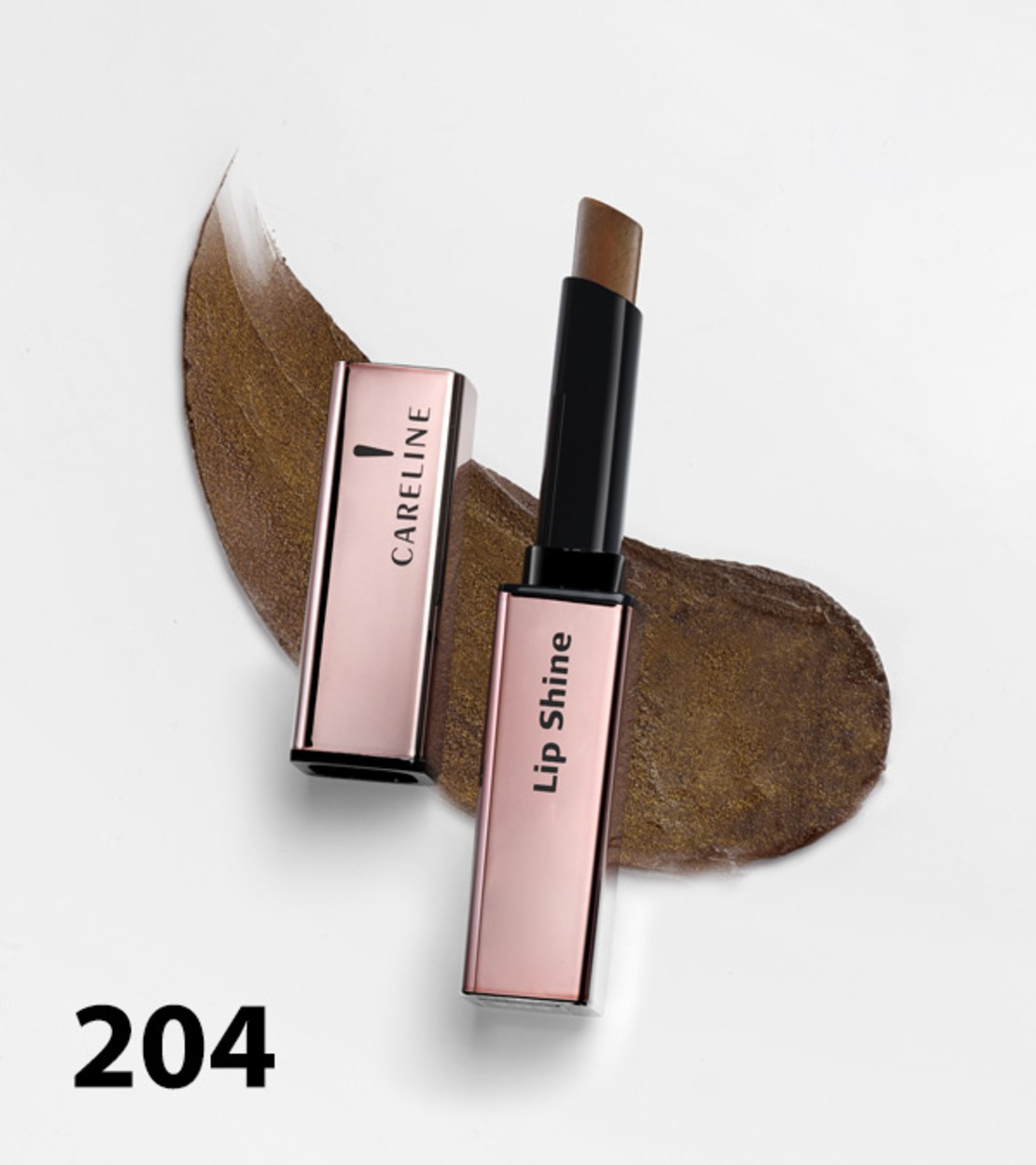 Careline | Lip Shine Lipstick,204-קרליין שפתון לחות בגימור ברק טבעי למראה רך ומואר,204.