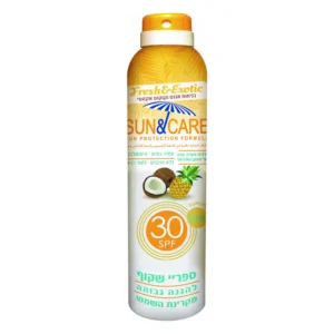 ספריי שקוף SPF30 UVA B בניחוח אננס וקוקוס