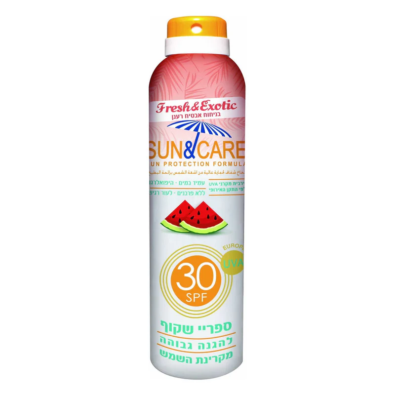ספריי שקוף SPF30 UVA B בניחוח אבטיח