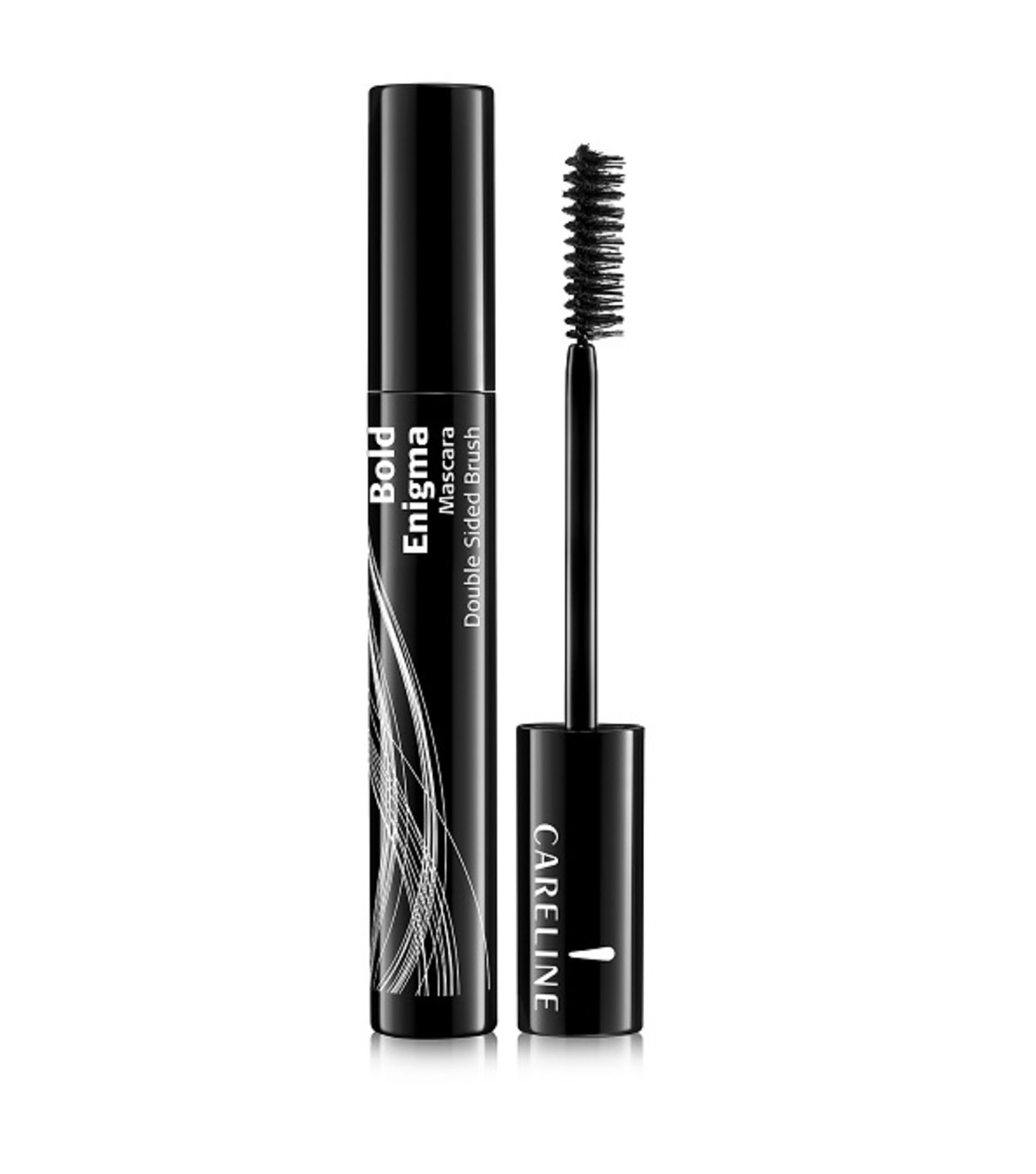Careline | Bold Enigma Mascara Double Sided Brush-קרליין מסקרה שחורה להדגשה דרמטית ומבט מסתורי.