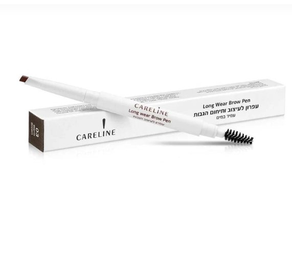 Careline | Long Wear Brow Pen, Warm Brown - קרליין עיפרון גבות עמיד לעיצוב מדויק ומראה טבעי,גוון חום חם.
