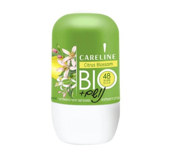 Careline BIO-קרליין נושם דאודורנט רול-און בניחוח פריחת הדרים | 0% אלומיניום | 75 מ"ל.