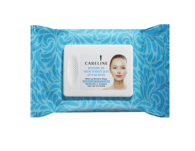 Careline | Make-Up Remover Wipes -קרליין מגבונים להסרת איפור לניקוי מהיר ורענן 25 יח'.