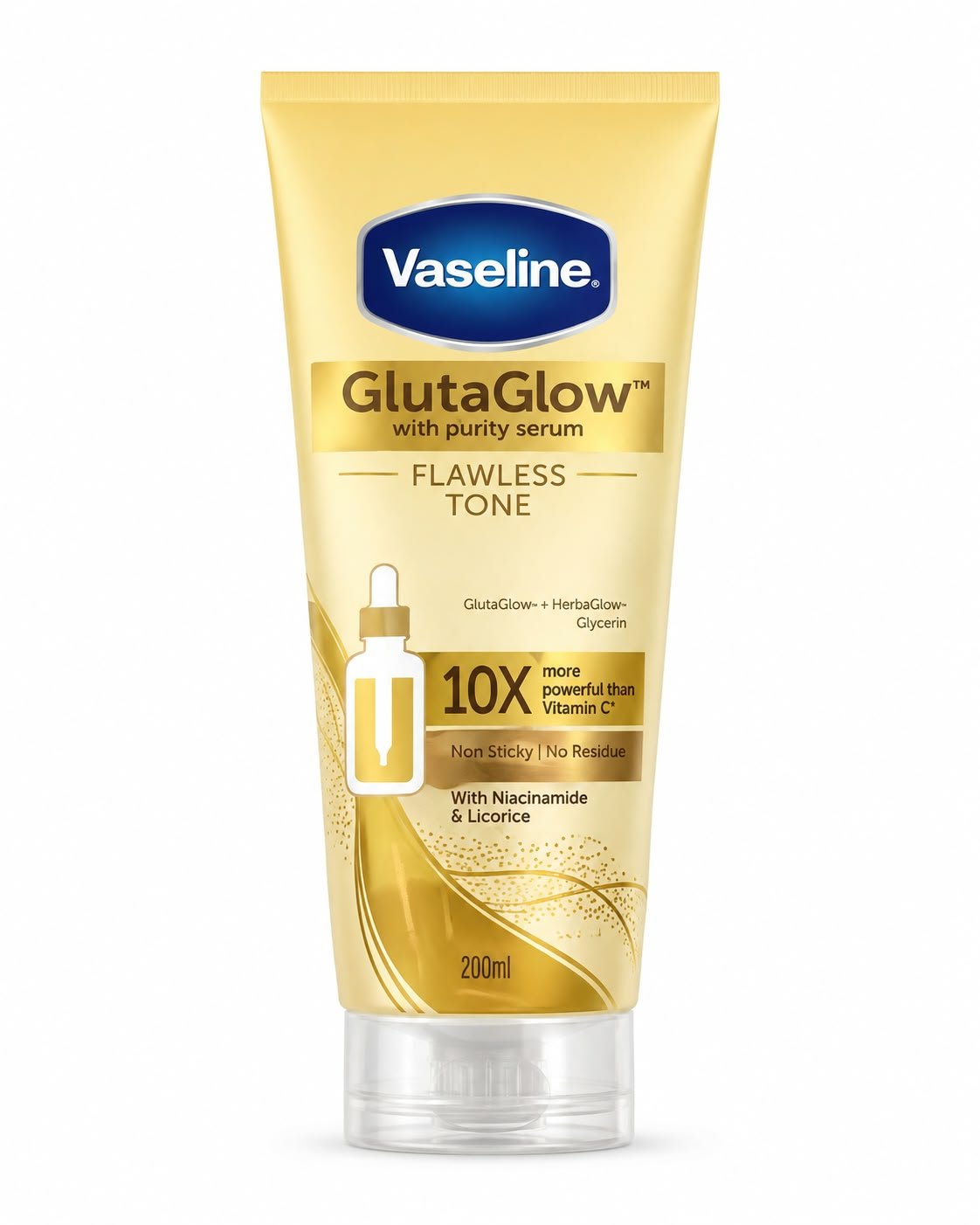 שם המוצר: Vaseline GlutaGlow Flawless Tone – קרם גוף לגוון עור אחיד, 200 מ״ל