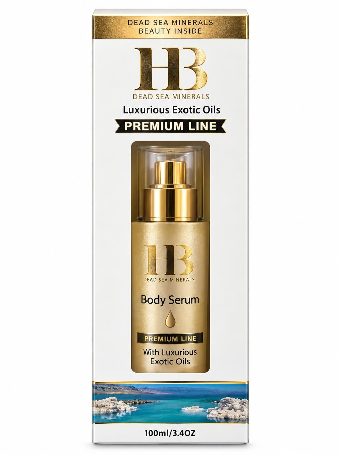 שם המוצר: HB Dead Sea Minerals Sensual Silky Body Serum – סרום גוף משיי, 100 מ״ל