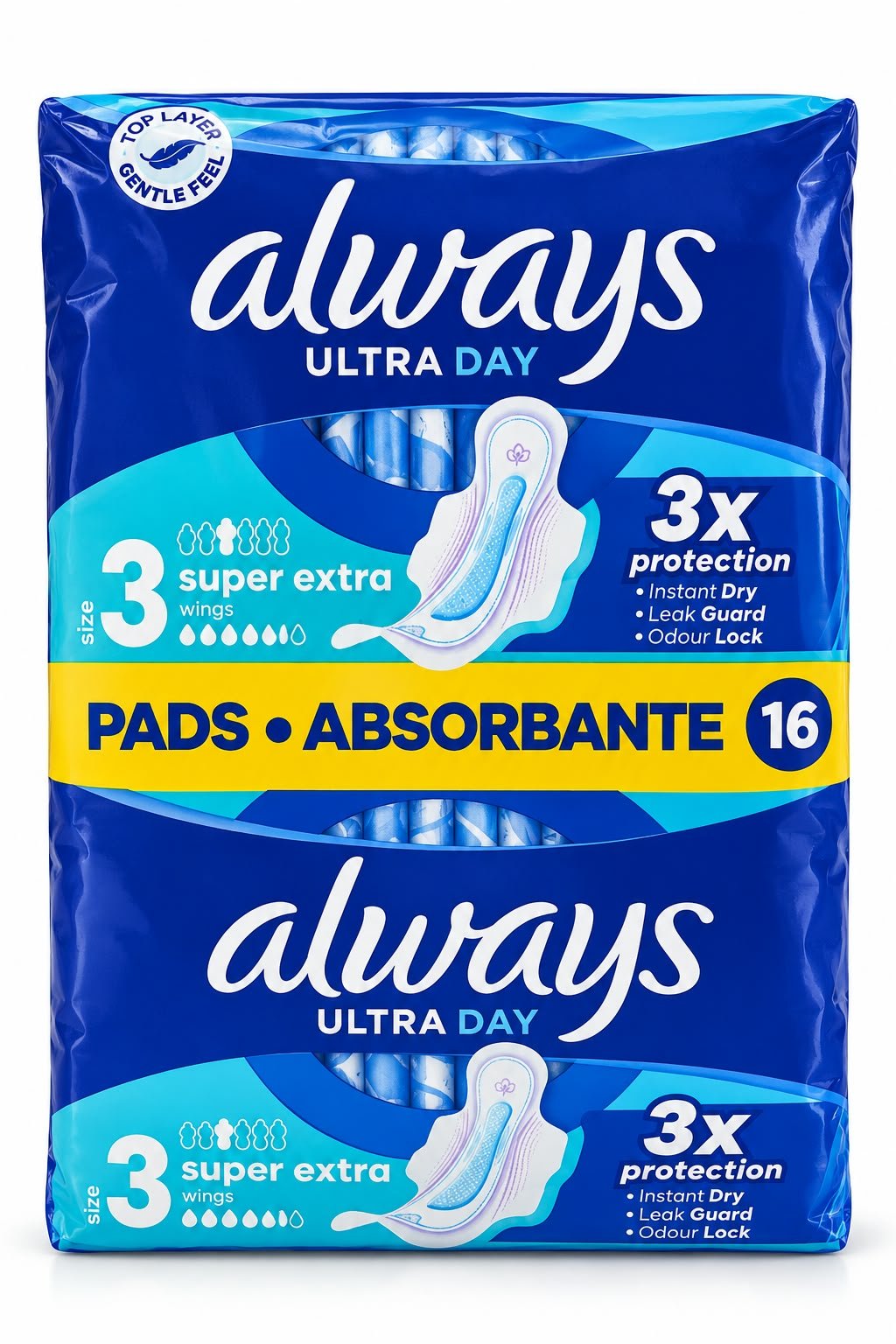 תחבושות היגייניות Always Ultra Day Super Extra עם כנפיים – מידה 3, 16 יחידות