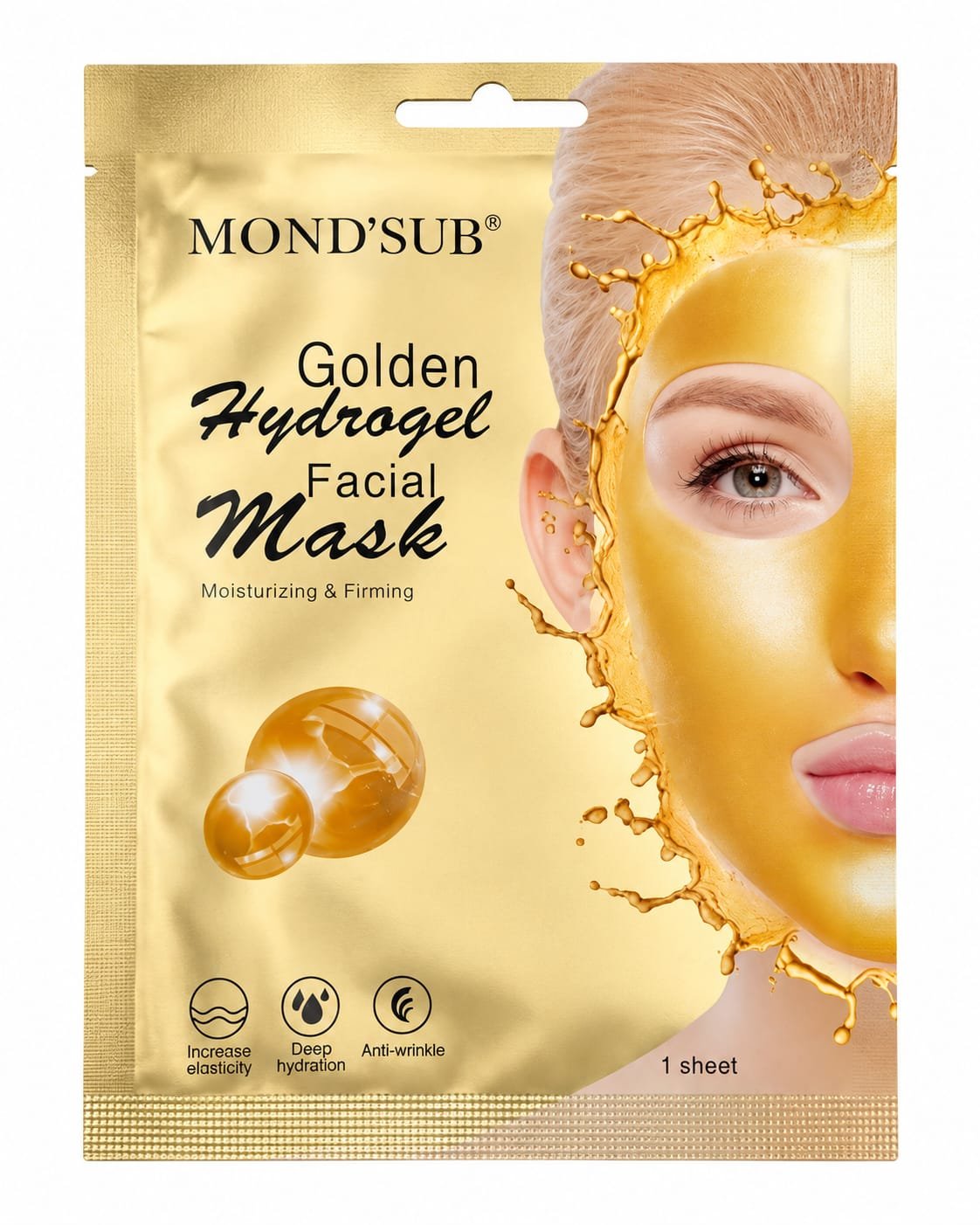 מסכת הידרוג'ל זהב לפנים – MOND’SUB Golden Hydrogel Facial Mask