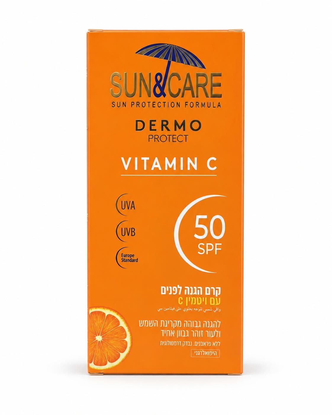 שם מוצר: קרם הגנה לפנים Sun & Care Dermo Protect Vitamin C SPF 50