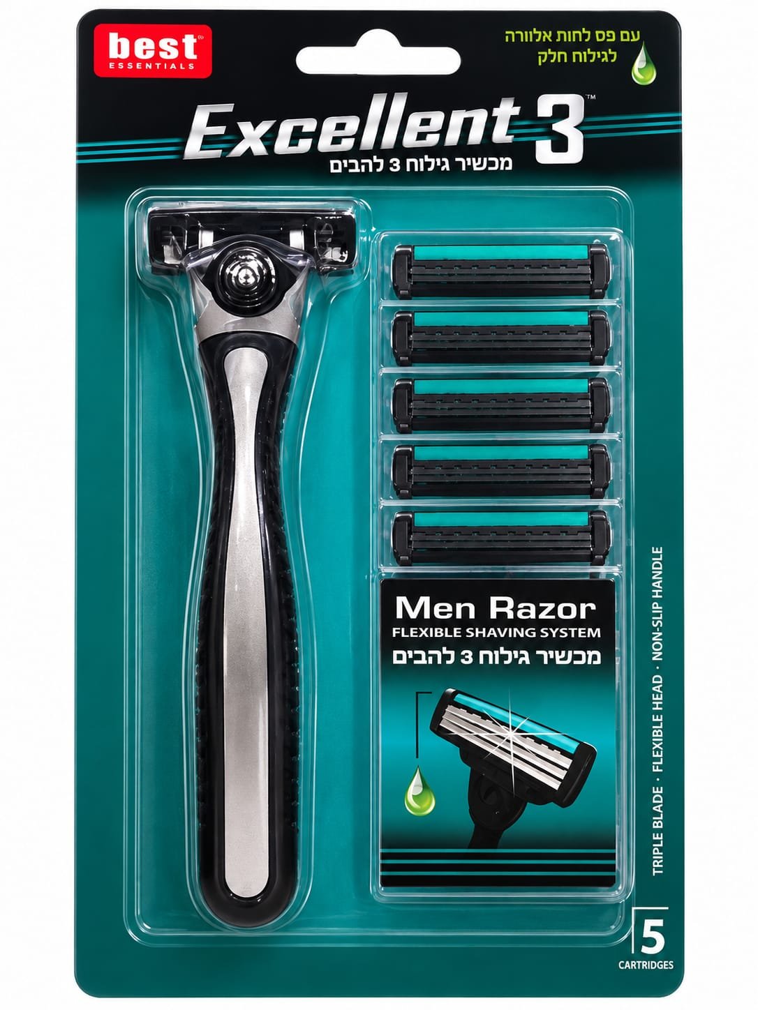 מכשיר גילוח לגברים Excellent 3 + 5 מחסניות