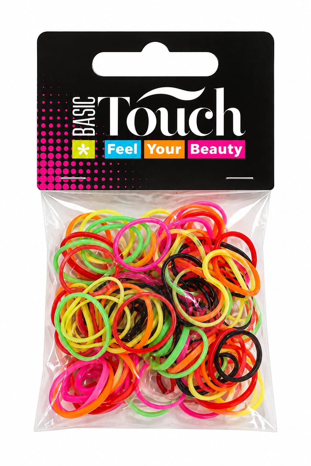 מארז גומיות שיער צבעוניות דקות Basic Touch