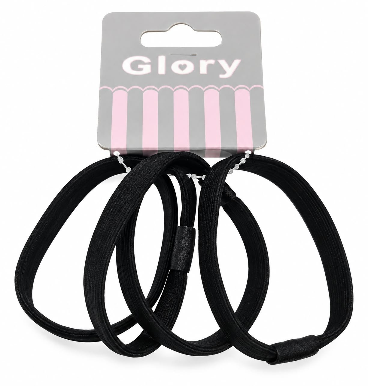 גומיות שיער שחורות עבות Glory – סט 4 יחידות