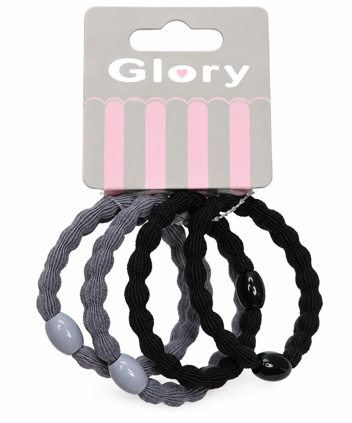 סט גומיות שיער Glory – שחור ואפור