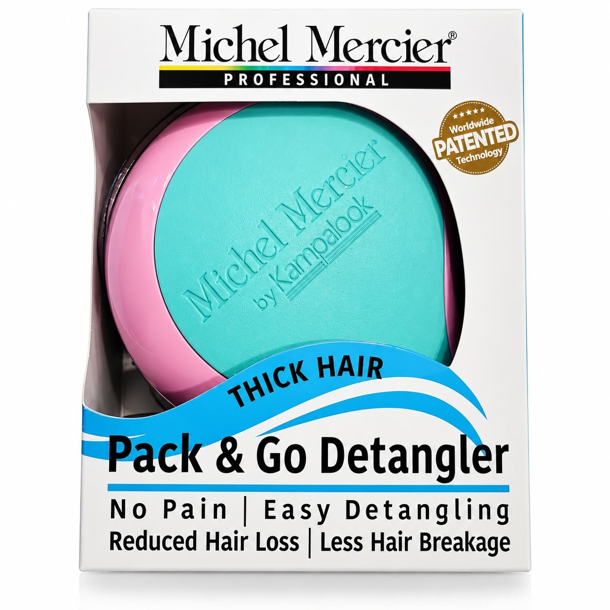 מברשת שיער Michel Mercier Pack & Go Detangler לשיער עבה