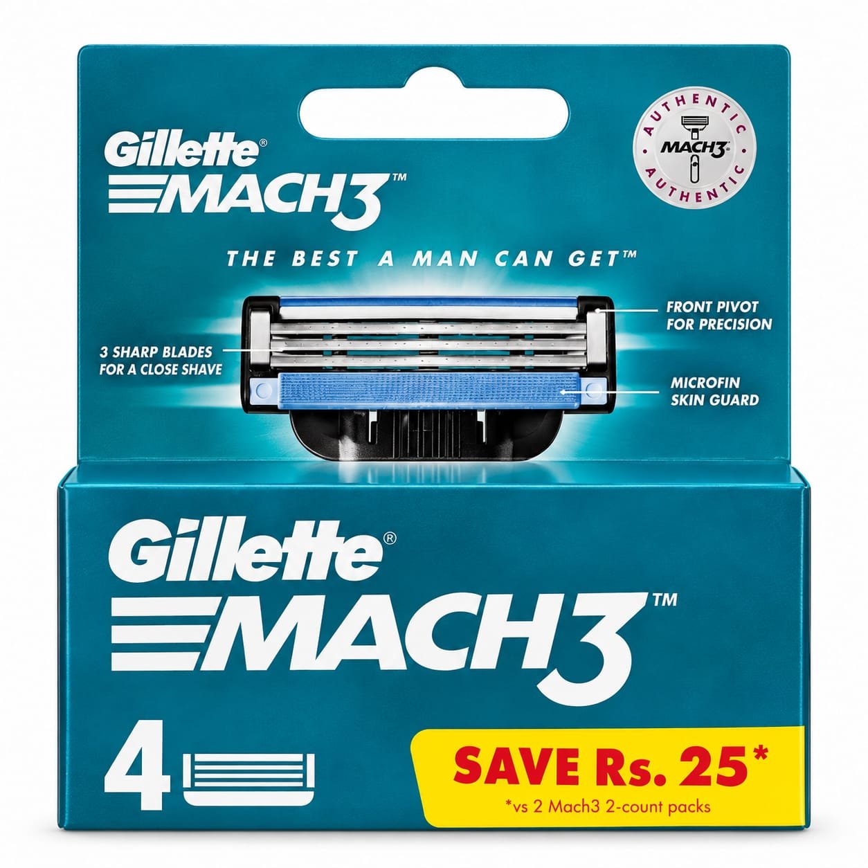 סכיני גילוח Gillette Mach3 – מארז 4 ראשים