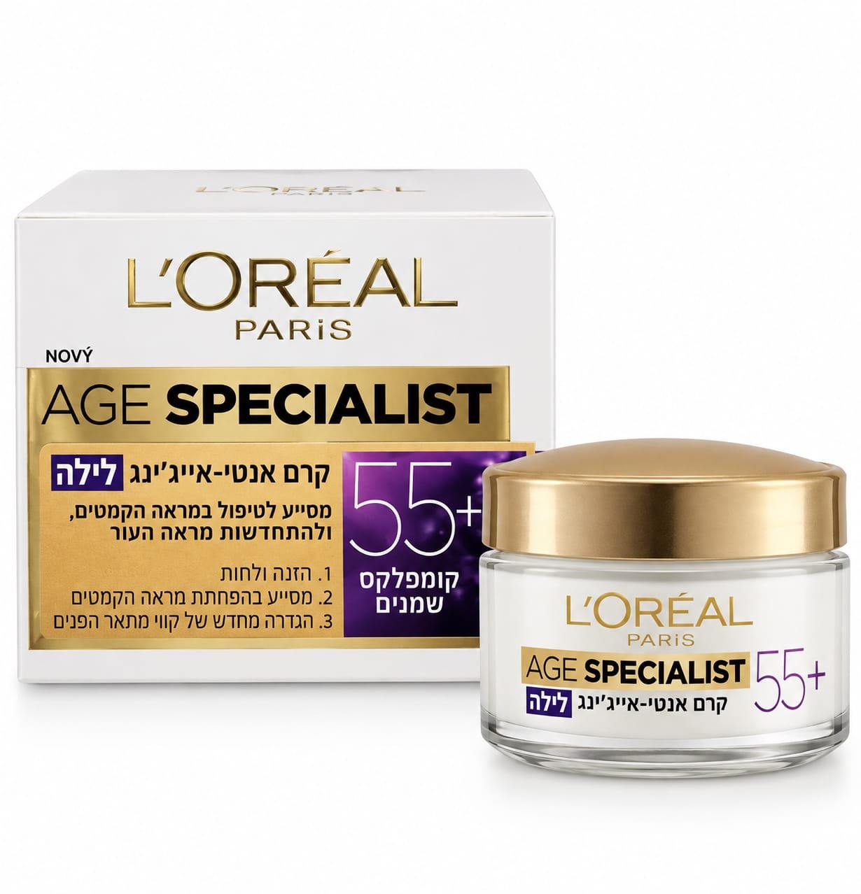 L'Oréal Paris Age Specialist 55+ קרם אנטי-אייג'ינג לילה 50 מ״ל
