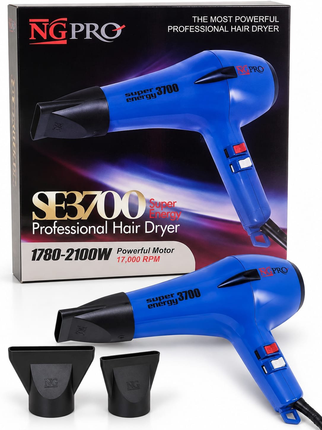 NG PRO SE3700 Super Energy – מייבש שיער מקצועי 1780–2100W