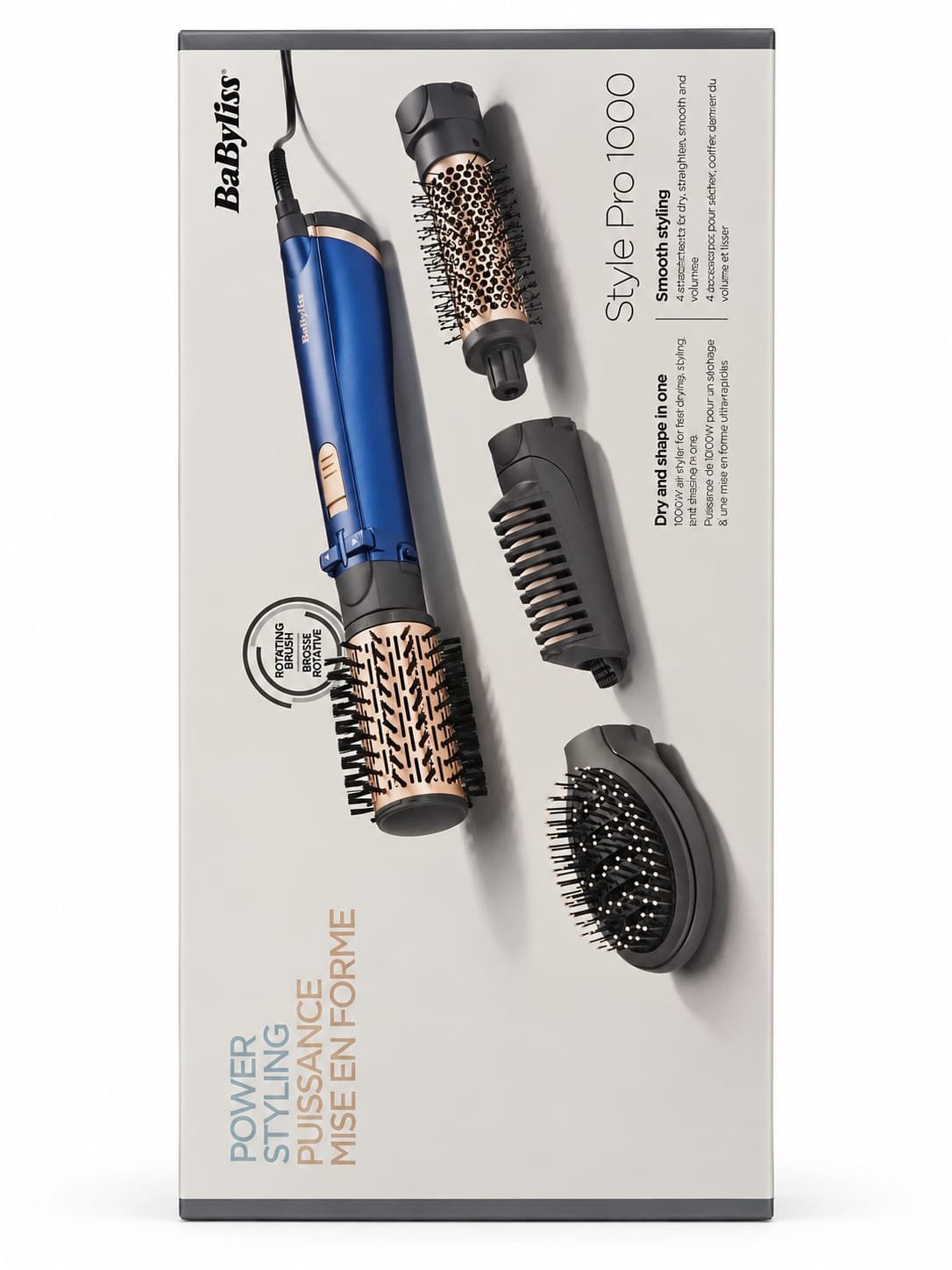 BaByliss Style Pro 1000 – מברשת פן ועיצוב שיער 1000W עם 4 ראשים