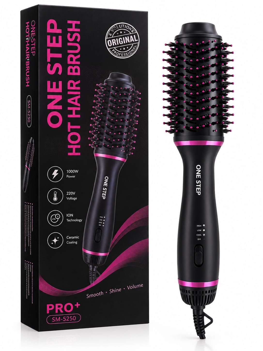 מברשת פן חשמלית ONE STEP HOT HAIR BRUSH דגם SM-5250 – ‏1000W