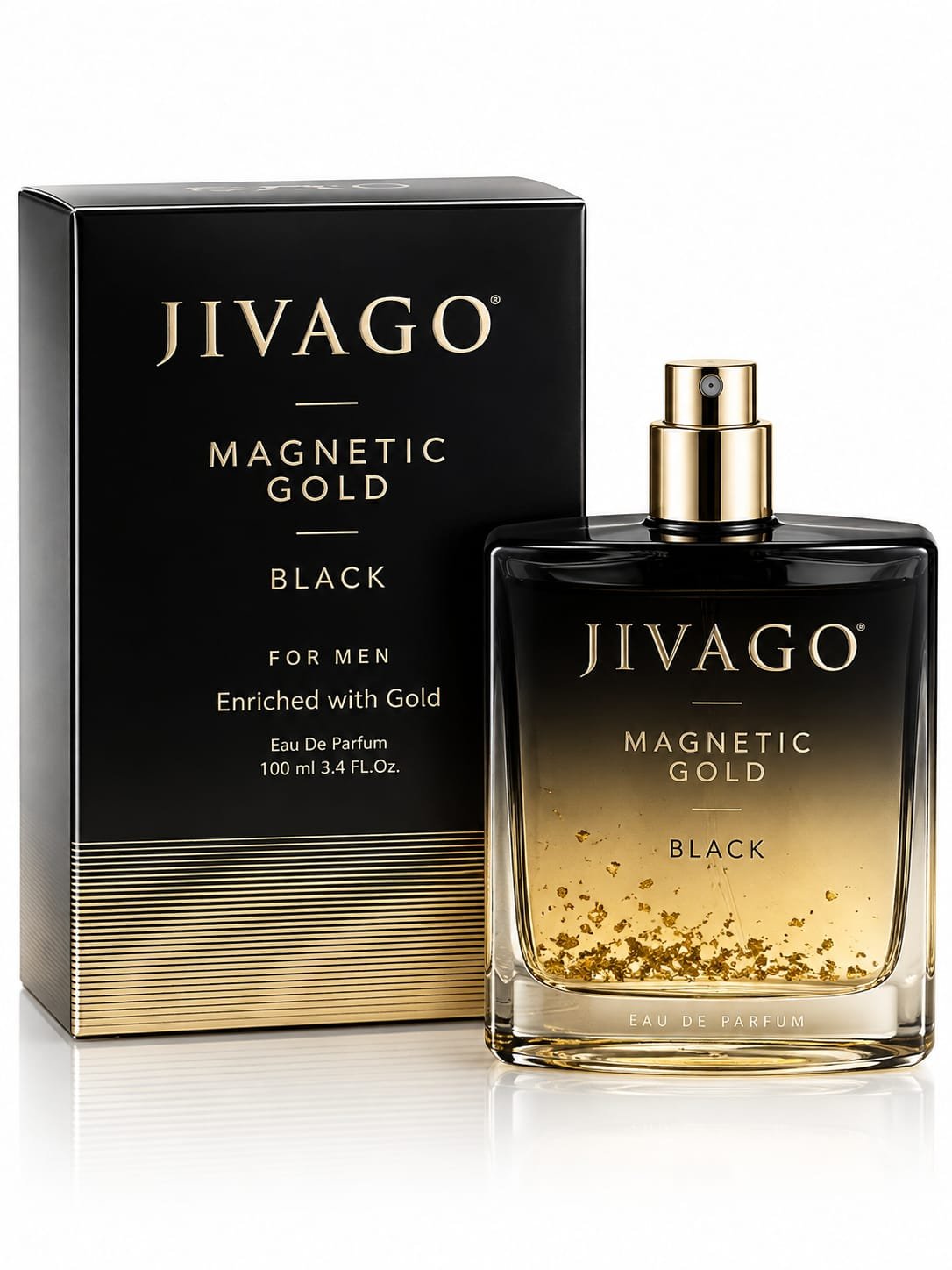בושם לגבר JIVAGO Magnetic Gold Black – Eau De Parfum 100 מ״ל