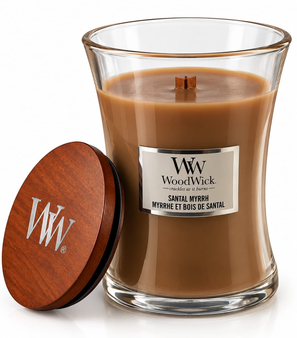 WoodWick Santal Myrrh – נר ריחני 275 גרם