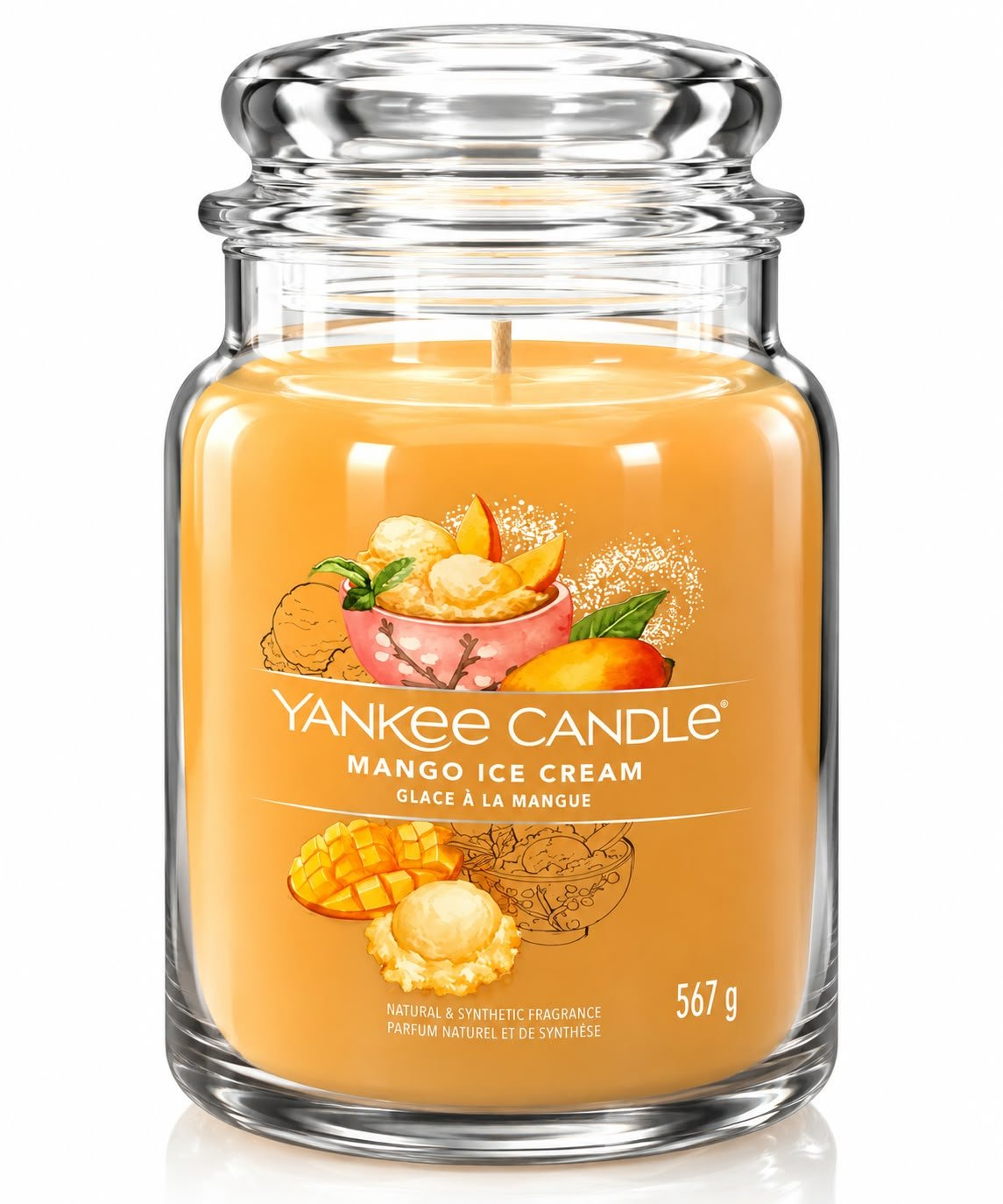 נר ריחני Yankee Candle Mango Ice Cream – 567 גרם