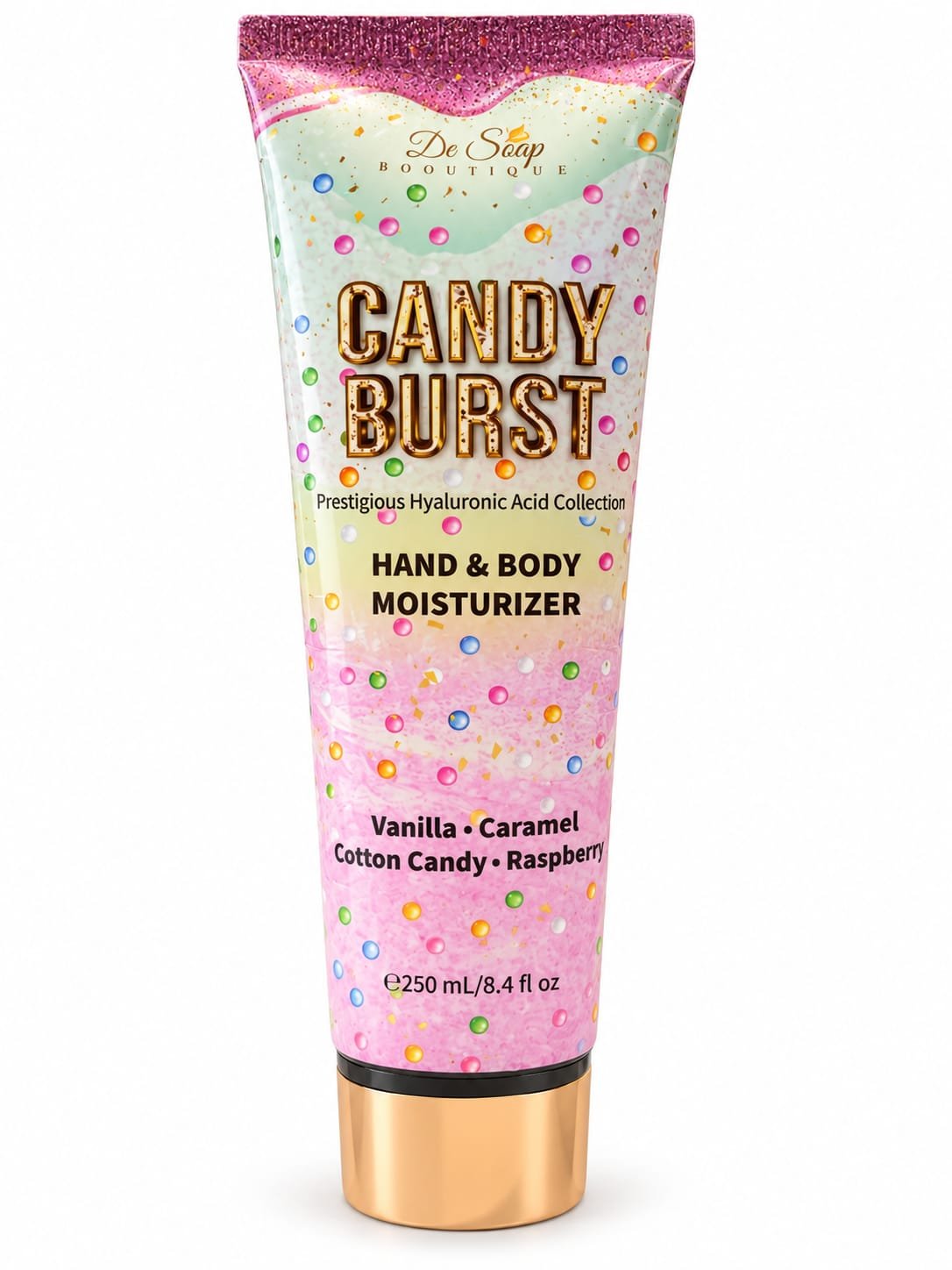  קרם לחות לידיים ולגוף Candy Burst מבית De Soap Boutique – ‏250 מ״ל