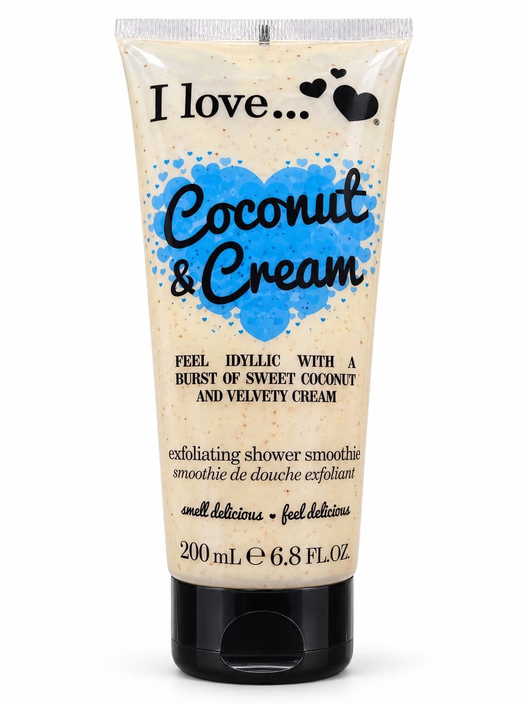 פילינג רחצה לגוף בניחוח קוקוס וקרם – I Love… Coconut & Cream, ‏200 מ״ל